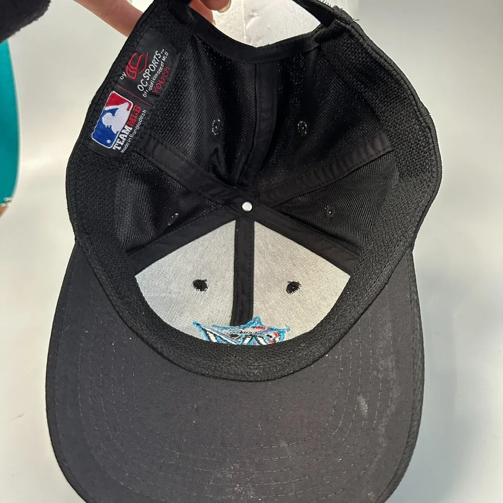 Miami Marlins MLB Youth Baseball Hat Black‎ OC Sports Adjustable Mesh Cap